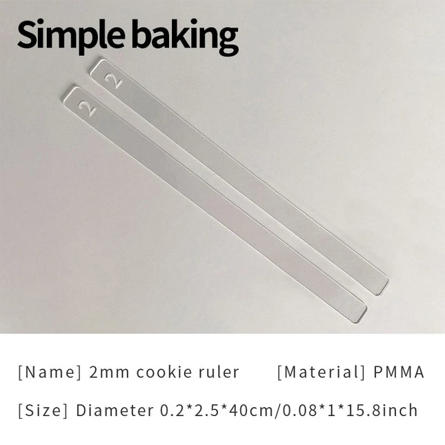 2Pcs Acrylic Thickness Ruler 2-10mm,Rolling Pin Guide for Cookie Fondant Maamoul,DIY Polymer Clay Pottery Craft Tool,Baking Rule