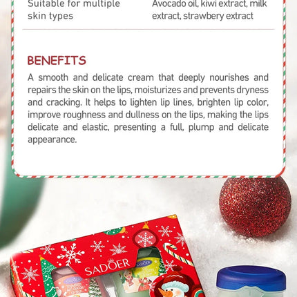 4pcs Lip Balm Set,Christmas Gift Set,Nourishing & Moisturizing Lip Butter Skin Care Lipsticks Makeup for Holiday New Year Gift