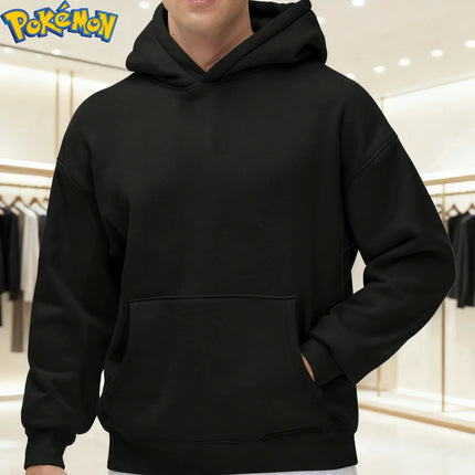 Pokemon Anime Gengar Cotton Hoodie Harajuku Pants Set Black Character Print with Red Eyes Sharp Teeth Pattern Two Piece Outfit