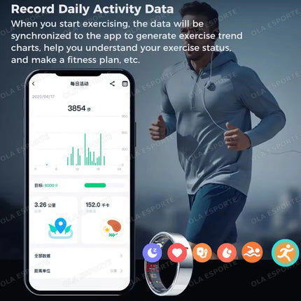 2026 New Smart Ring Women Men Super Narrow 7mm Heart Rate Health Stress measurement Monitor IP68 Waterproof Fashion Sports Rings