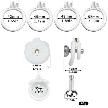 FRKO Flat Inverted ABS Sissy Male Chastity Cage Set 4 Size Arc Penis Ring Cock Lock CBT Cage 정조대 Sex Toys Men 3216/3216A/B/C