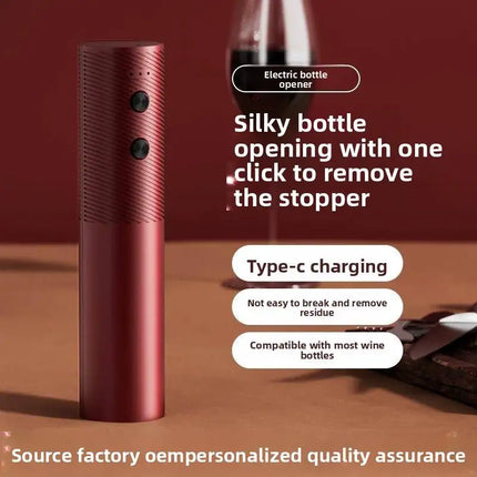 Household USB Rechargeable Electric Bottle Opener Automatic Wine Bottle Opener with Bottle Opener and Bottle Cap