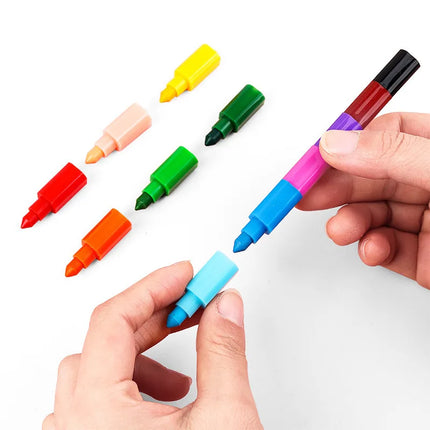1~12Pcs Rainbow Building Blocks Painting Pens 12Colors Crayon School Office Birthday Party Gift Kindergarten Carnival Gifts TMZ