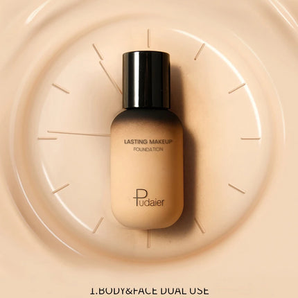 Wheat Color Liquid Foundation European And American Makeup Base Tanning Yellow Black Skin Waterproof White Foundation Cosplay
