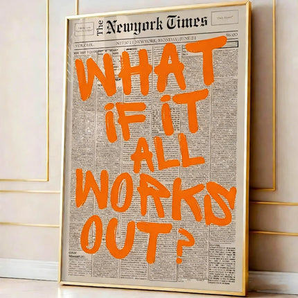 Retro-style "If All Goes Well" Newspaper Layout Posters, Stylish Wall Decorations Inspirational Posters, "If" Themed Posters