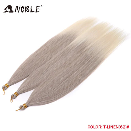 Noble Hair Ariel Straight Pony Hair Bundles Crochet Braids Hair Synthetic Braiding Hair Ombre Brown Soft Crochet Hair Extensions