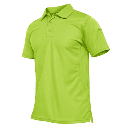 TACVASEN Summer Colorful Fashion Polo Tee Shirts Men's Short Sleeve T-shirt Quick Dry Team Work Green T-Shirt Tee Tops Clothing