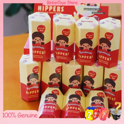 Genuine Sonny Angle X Monchichi Hippers Series Blind Box Collect Mini Figure Kawaii Doll Sakura Desktop Decor Kid Girl Gift