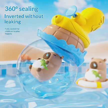 Kids Capybara Water Gun Toy with Light Detachable Water Tank Leakproof Summer Outdoor Beach Pool Shooting Game Toy for Children