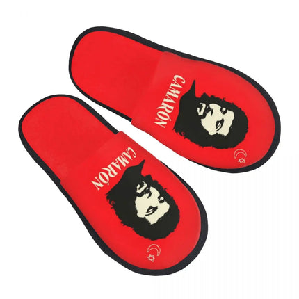 Custom Camaron De La Isla Memory Foam Slippers Women Comfy Warm Musician Flamenco Singer House Slippers