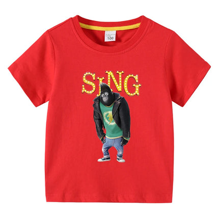 Kids Clothing Short Sleeve t shirts Sing Movie Graphic Children's Summer Casual Cute Cotton Tee