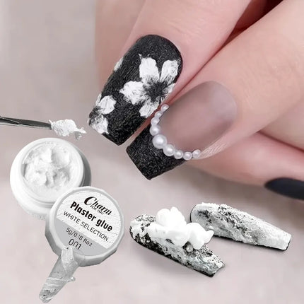 1Jar Drawing Carving Gel Nail Plaster Effect 3D Sand Texture Relief No need Wash Gel Polish UV LED Nails polish Lacquer Varnish