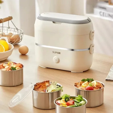 Portable electric lunch box for office workers with heat preservation and heating lunch box, plug in electric rice heater