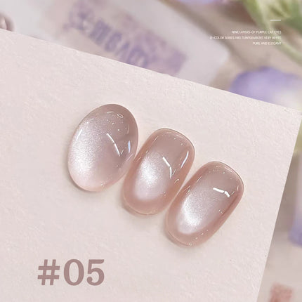 1-12pcs TC Popular Purple Cat Eye Nail Polish Gel Set UV Gel Soak Off Nail Magnetic Gel Polish Nail Art DlY For Salon At Home