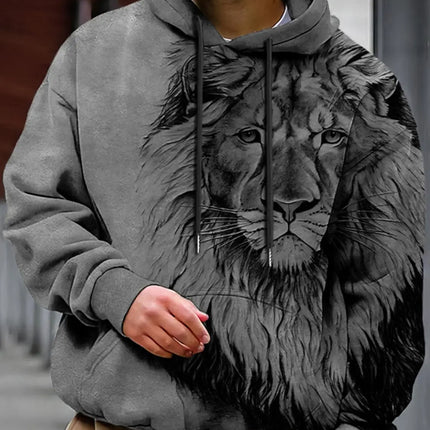 Men's Unisex Hoodie Fashion Pullover Hoodie Sweatshirt Hooded Animal Wolf Lion Dragon Tiger Print Daily 3D Print Casual Hoodies