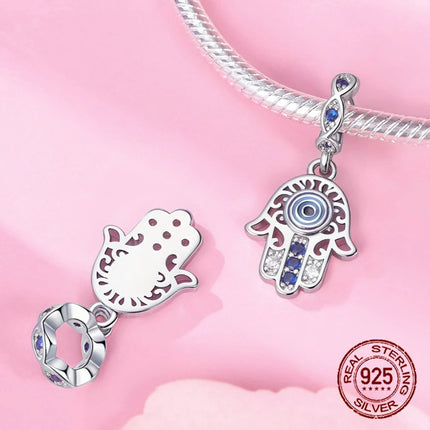 925 Sterling Silver Classic Purple Heart Shape Dragon Pegasus Butterfly Charms Beads Fit 3mm Original Bracelet DIY Jewelry Gift