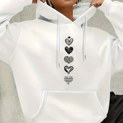 2025 Autumn and Winter Women's Casual Hoodie Geometric Pattern Hooded Collar Autumn and Winter Casual Wear Personality Y2K Top