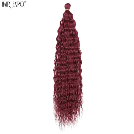 22"Ariel Curl Crochet Hair Synthetic Deep Wave Braid Hair Extension Ombre Ariel Curl Hair Soft Water Wave Twist Hair Blonde Pink