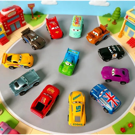 Hot Sale 12PCS Disney Pixar Cars Pull Back Car Set Lightning McQueen Racing Model Toy Kids Festival Birthday Gift