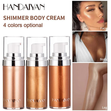 4 Colors Bronzer Spray Highlighter Face Contour Brighten Illuminator Body Shimmer Pearl White Liquid Highlight Makeup Cosmetic