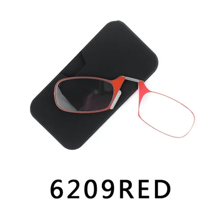 Nose Clip Reading Glasses Man High Quality Men Portable Foam Nose Glasses  for Seniors Transparent Eyeglasses with Case