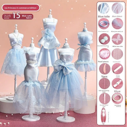 Skirt DIY Doll's Clothes Kit Handmade Fashion Design Princess Toy Outfit Kit Cute Wear Doll's Dress Material Kids Girl