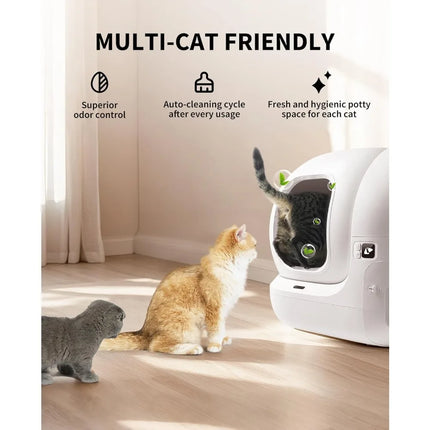 PuraMax 2 Automatic Self-Cleaning Cat Litter Box, App Control Automatic Litter Box with Safety Sensors, Odor-Free & Customized