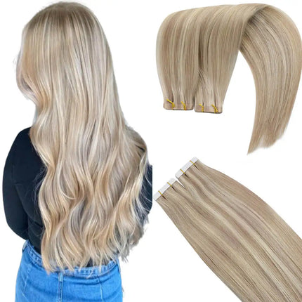 Moresoo Virgin Tape in Hair Extensions 100% Real Human Hair 2.5g/pcs Natural Straight High Quality 12 Months Hair Tape ins