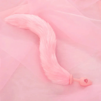 Silicone Fox Tail Anal Plug for Couples Cat Claw Print Role Play Tail Masturbation Sex Toys Adult Women Flirting Games Butt Plug
