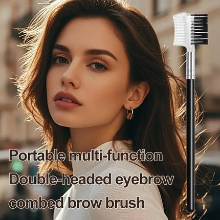 Dual-Headed Eyebrow Comb Makeup Brush Beauty Tool Professional Lash & Brow Comb, Dual-Sided Brush Creates Groomed Lashes & Brows