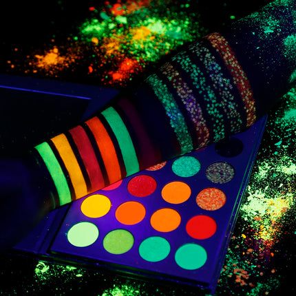 24 Color Luminous Eyeshadow Bright Phosphor Makeup Palette Flash Eye Shadow Neon Makeup Set Eye Shadow Palette