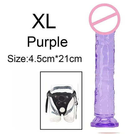 Wearable Strat on Penis Pants 6 Sizes Butt Plug Big Soft  Dildos Vaginal Masturbators Penis Suction Cup Dick Sex Toys for Women