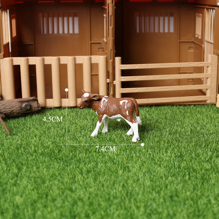Simulation Texas Longhorn Bulls Musk OX Yak Cow Farm Animals Buffalo Calf Bull Model Figures  Home Decor Educational Toys