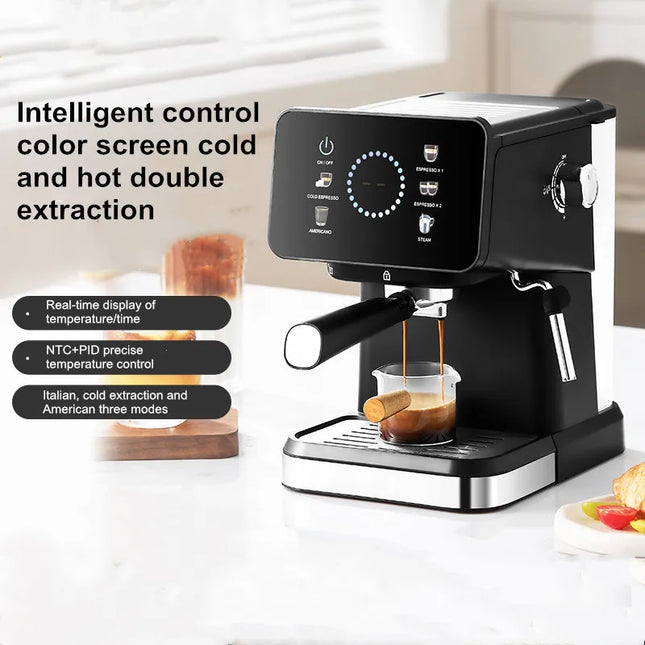 20 Bar Pressure, Dual Brew (Hot/Cold), Smart Touchscreen, Milk Frother, Fast Heating, Energy Saving - Perfect for Home Baristas