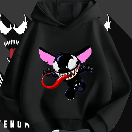 Cute Kawaii Venom Hoodie 3-14Y Boys Girls Autumn Winter Cartoon Street Hot Fashion Outdoor Casual Lovely