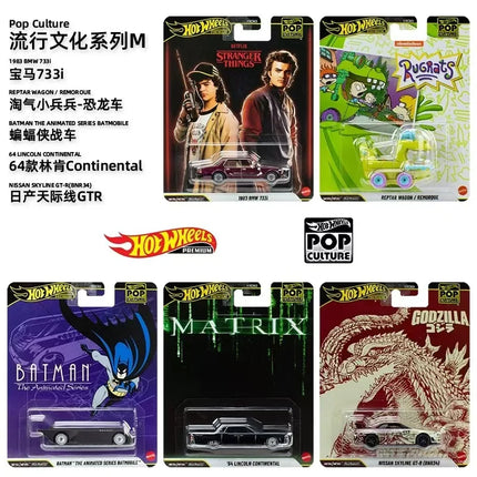 2026 Mattel New Original Hot Wheels Hxd63 Entertainment Culture Series Nissan Gtr Godzilla Stranger Things Bmw Lincoln Alloy Car Model Die-Cast Model Boy Toy Holiday Birthday Gift