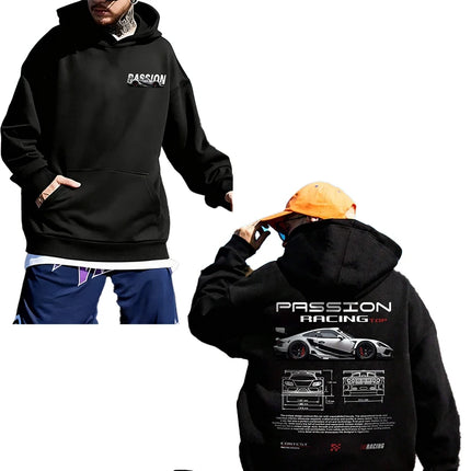 3D Car Print Men's Fashion Long Sleeve Casual Sports Hoodie Sweatshirt, Suitable For Autumn And Spring Outdoor Sports