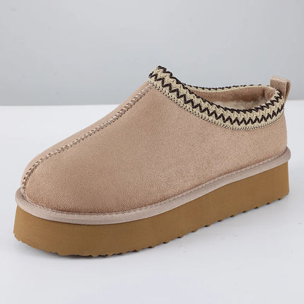 Smile Winter Fuzzy Women Shoes Classic Brand Suede Women Slippers Outdoor Fuzzy Antiskid Shoes Women Indoor Fluffy House Shoes