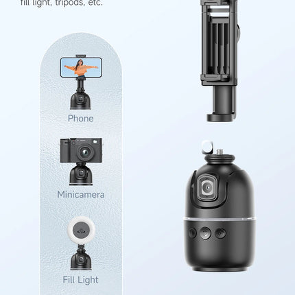 Smart Tracking Tripod for Camera Smartphone,Colorful Light 360 Rotation Follow Focus,Gimbal For Tiktok live photography