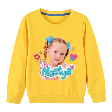Lovely Like Nastya Sweatshirt Kids Spring Long Sleeve Coats Baby Girls Casual Clothes Teen Boys Sport Sweatshirts Children Tops