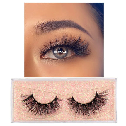 LEHUAMAO Eyelashes 3D Mink Lashes natural mink lashes for daily wear soft lashes Eyelash extension real Eyelash for makeup D103