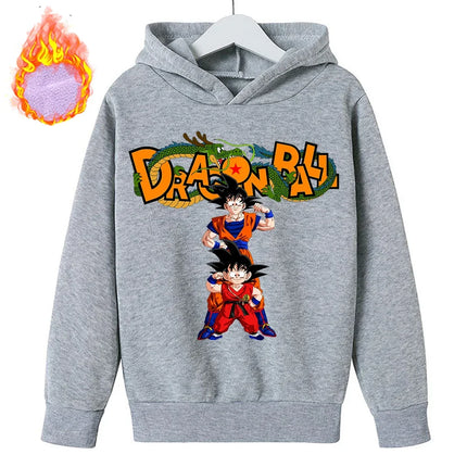 New Dragon Ball Z Hoodies Children's Goku Fleece Sweatshirt Y2k Trendy Plush Hoodie Anime Pattern Clothes Clothing for Boys Gift