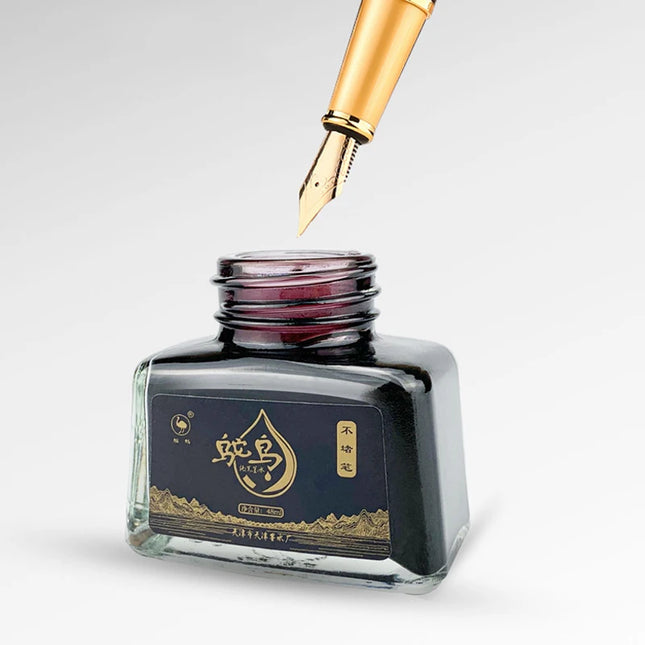 4 Colors Non-Carbon 48ml Bottle Fountain Pen Ink, Black, Blue, Red, Dark Blue, Non-Erasable, Office And School Supplies