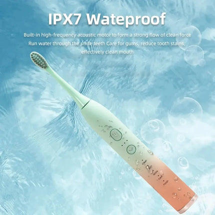 Tongwode Electric Sonic Toothbrush Rechargeable Waterproof Electronic USB Charge Whitening Tooth Brushes Replacement Heads Adult