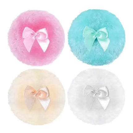 Professional Plush Bowknot round Makeup Sponge Soft Fluffy Loose Powder Puff Cute Foundation Cosmetic Beauty Tool