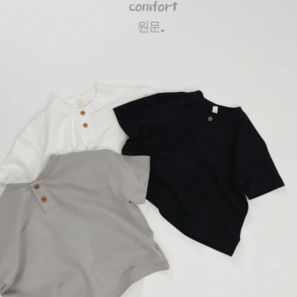 2026 Summer Kids Short Sleeved T-shirt 2-6Y Thin Girls Solid Color Polo Shirt Children Korean Style Clothes Boys Bowling Shirt