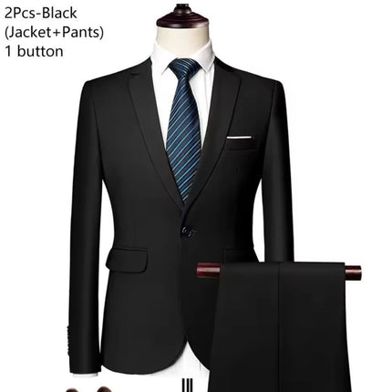 Suits For Men Wedding 2 Pieces Set Elegant Jackets Pants  Blazers Slim Fit Formal Outfit Fashion Business Classic 2025 Costume