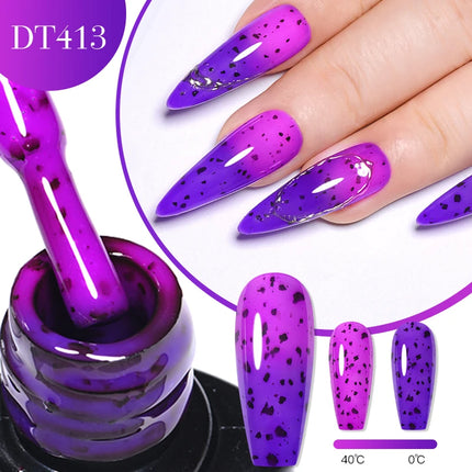 7ml Thermal Gel Nail Polish 3 Layers Temperature Color Changing Gel Winter Grey Semi Permanent Soak Off Nails Art UV Gel Varnish
