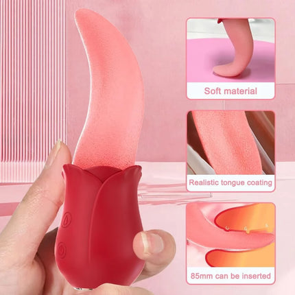 Realistic Tongue Licking Vibrator G Spot Nipple Vagina Clitoris Stimulator Female Masturbation Massager Sex Toy Rose vibrators