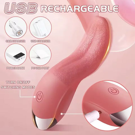 Tongue Vibrator Adult Sex Toys for Women - 10 Tongue Licking Vibrator Sex Toy Anal Clit Nipple Vibrators Female Couples Sex Toys